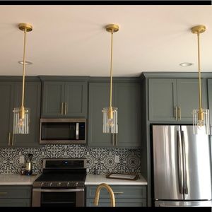 SET of two Lighting Pendant - Gold/Brass finish